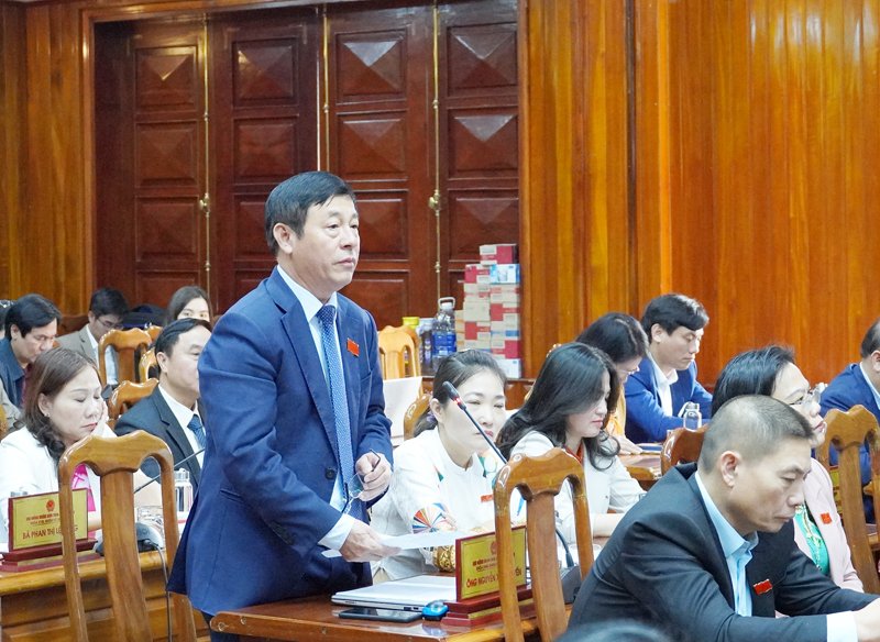 Đại biểu Nguyễn Xuân Tuyến chất vấn về tình trạng ngập úng tại một số xã, phường dọc Quốc lộ 12A.