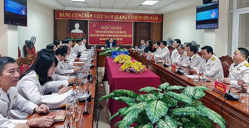 Toàn cảnh hội nghị trực tuyến tại điểm cầu tỉnh Quảng Bình.