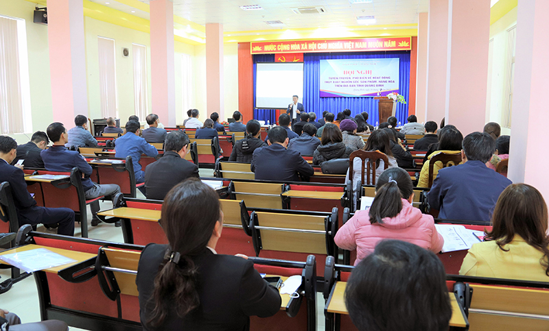 Toàn cảnh hội nghị tuyên truyền, phổ biến về hoạt động truy xuất nguồn gốc sản phẩm, hàng hóa.