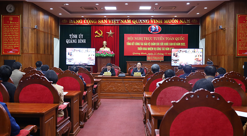Toàn cảnh hội nghị tại điểm cầu Quảng Bình.