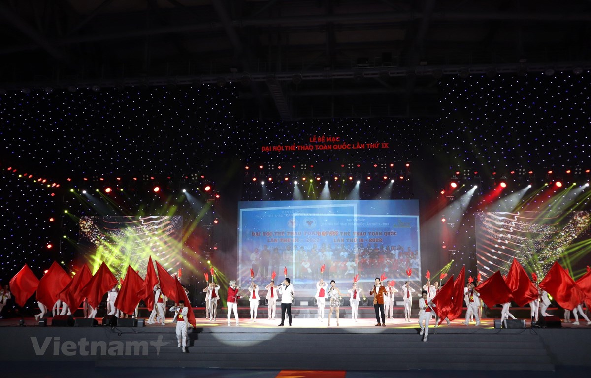 Lễ bế mạc Đại hội Thể thao toàn quốc 2022 được tổ chức tại Cung thể thao Quảng Ninh (Đại Yên, Hạ Long). (Ảnh: PV/Vietnam+)