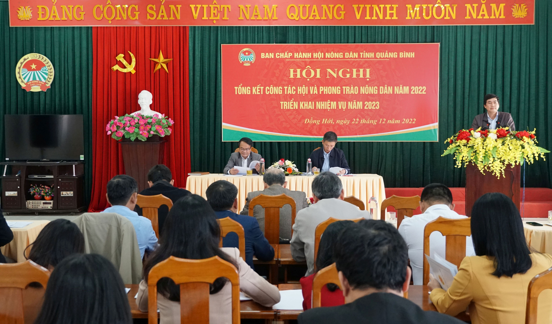 Các đại biểu hội nghị tổng kết công tác hội và phong trào nông dân năm 2022, triển khai nhiệm vụ năm 2023.
