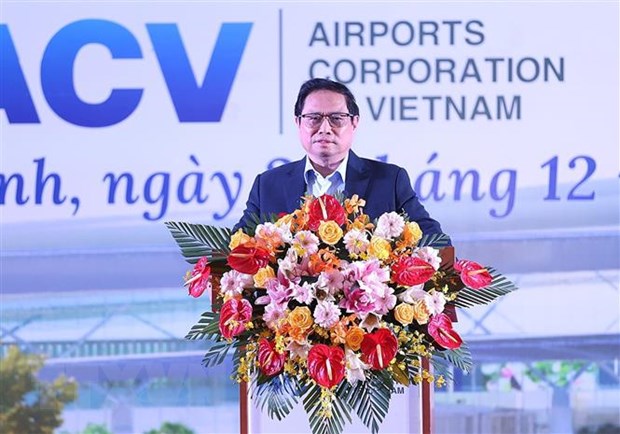 Thủ tướng Phạm Minh Chính phát biểu tại lễ khởi công. (Ảnh: Dương Giang/TTXVN)