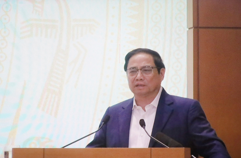Thủ tướng Phạm Minh Chính phát biểu chỉ đạo hội nghị. 