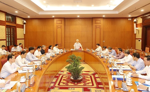 Thường trực Ban Chỉ đạo Trung ương về phòng, chống tham nhũng, tiêu cực tổ chức Cuộc họp dưới sự chủ trì của Tổng Bí thư Nguyễn Phú Trọng, Trưởng Ban Chỉ đạo. (Ảnh: Trí Dũng/TTXVN)