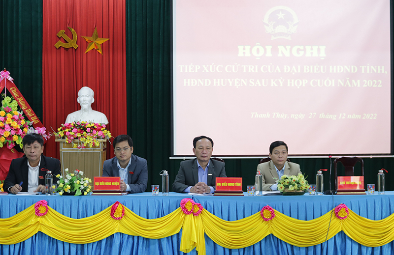 Đại biểu HĐND tỉnh tiếp xúc cử tri tại xã Thanh Thủy.