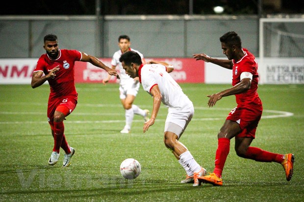 Đội tuyển Việt Nam chia điểm với Singapore vào tối nay (30/120 trên sân khách. (Ảnh: Trần Khánh/Vietnam+)