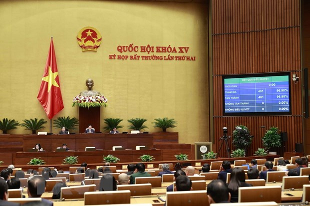 Quốc hội biểu quyết thông qua Nghị quyết phê chuẩn chức danh Phó Thủ tướng Chính phủ nhiệm kỳ 2021-2026. (Ảnh: Doãn Tấn/TTXVN)