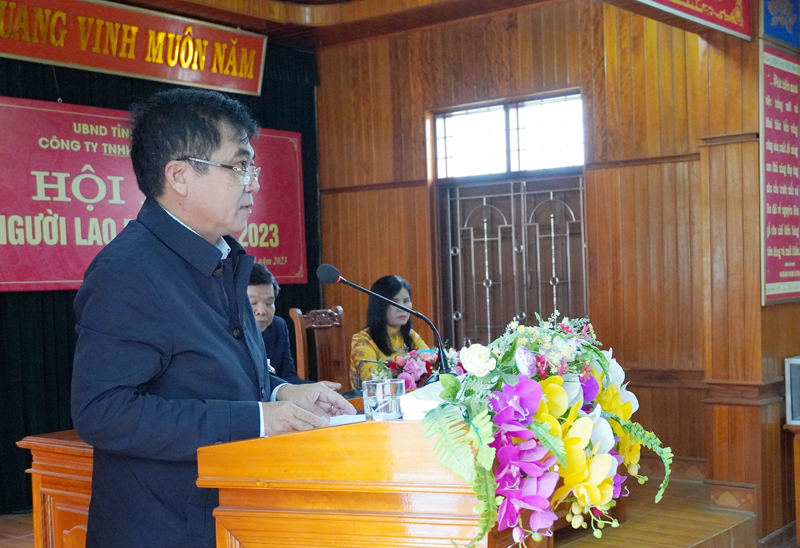 Đồng chí Phó Chủ tịch Thường trực UBND tỉnh Đoàn Ngọc Lâm phát biểu chỉ đạo tại hội nghị.