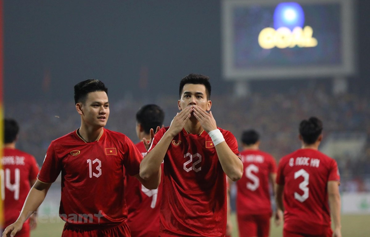 Tuyển Việt Nam đang rất gần với chức vô địch AFF Cup 2022. (Ảnh: Tá Hiển/Vietnam+)
