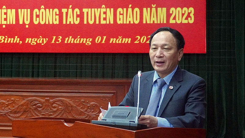 Đồng chí Phó Bí thư Thường trực Tỉnh ủy Trần Hải Châu phát biểu chỉ đạo hội nghị.