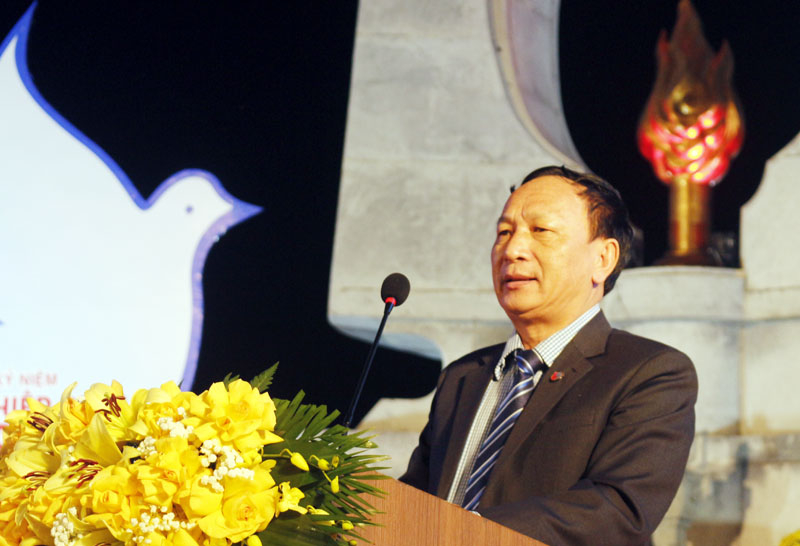 Đồng chí Phó Bí thư Thường trực Tỉnh ủy Trần Hải Châu phát biểu tại buổi lễ.