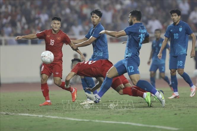Thái Lan vượt qua Việt Nam với tổng tỷ số 3-2 sau 2 lượt trận. Ảnh: Minh Quyết/TTXVN