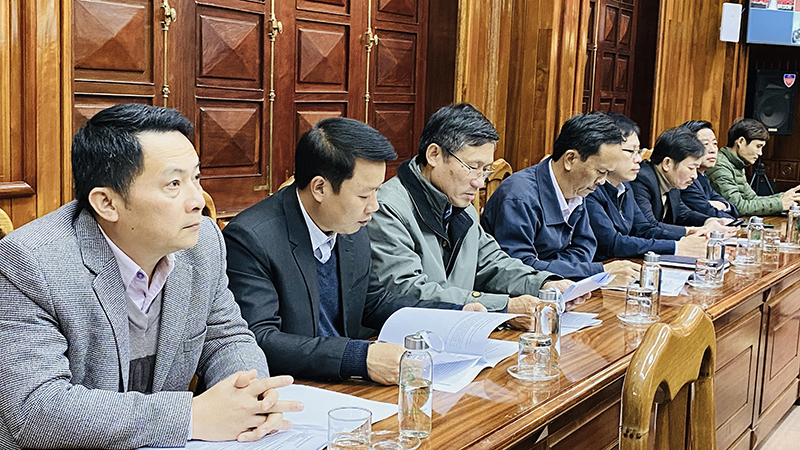 Đại biểu dự hội nghị tại điểm cầu UBND tỉnh.