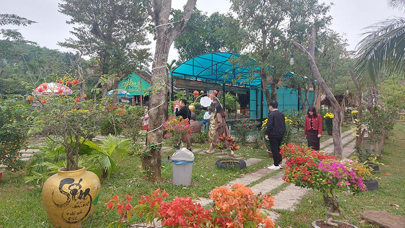 Thời tiết thuận lợi nên rất nhiều người dân đến các khu du lịch sinh thái du xuân, “check in” chụp ảnh