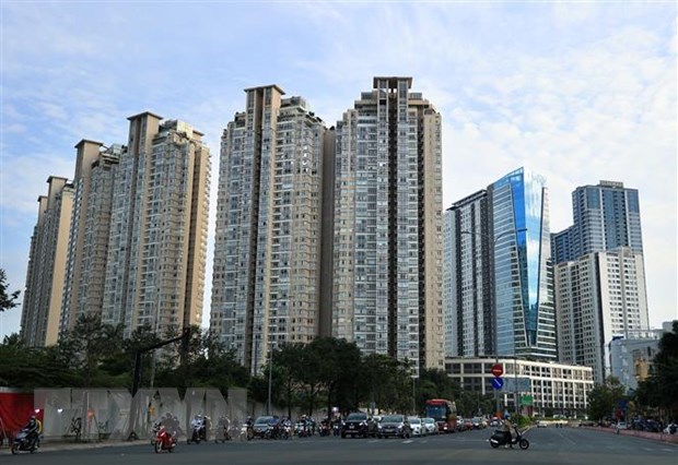 Khu chung cư trên đường Nguyễn Hữu Cảnh, quận Bình Thạnh, Thành phố Hồ Chí Minh. (Ảnh: Hồng Đạt/TTXVN)