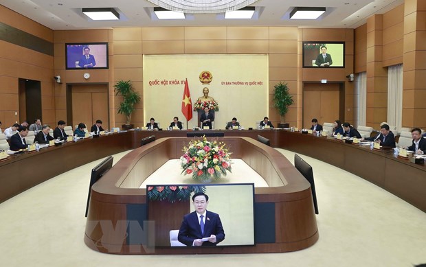 Chủ tịch Quốc hội Vương Đình Huệ phát biểu. (Ảnh: Doãn Tấn/TTXVN)