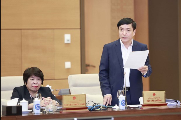 Tổng Thư ký Quốc hội, Chủ nhiệm Văn phòng Quốc hội Bùi Văn Cường phát biểu. (Ảnh: Doãn Tấn/TTXVN)