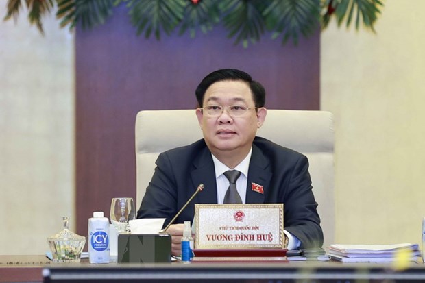 Chủ tịch Quốc hội Vương Đình Huệ phát biểu bế mạc phiên họp. (Ảnh: Doãn Tấn/TTXVN)