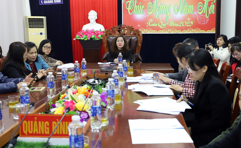 Các đại biểu tham dự hội nghị tại điểm cầu Quảng Bình