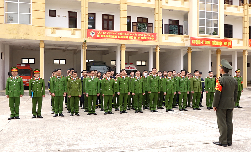Công an tỉnh tăng cường công tác kiểm tra Điều lệnh CAND trong toàn lượng