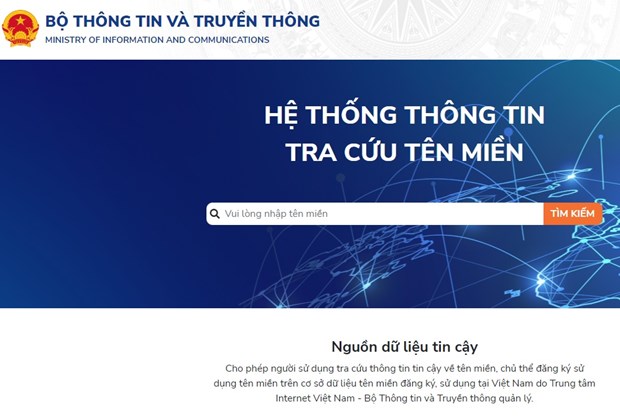 Người dùng có thể tra cứu trực tiếp trên cổng thông tin tại địa chỉ: https://tracuutenmien.gov.vn. (Ảnh chụp màn hình)
