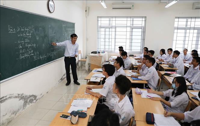 Một lớp học tại Trường THPT chuyên Khoa học Tự nhiên. Ảnh minh họa: Thanh Tùng/TTXVN 