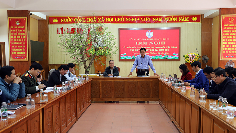  Hội Luật gia tỉnh tổ chức lấy ý kiến các cấp hội cơ sở tham gia vào dự thảo Luật Đất đai (sửa đổi).