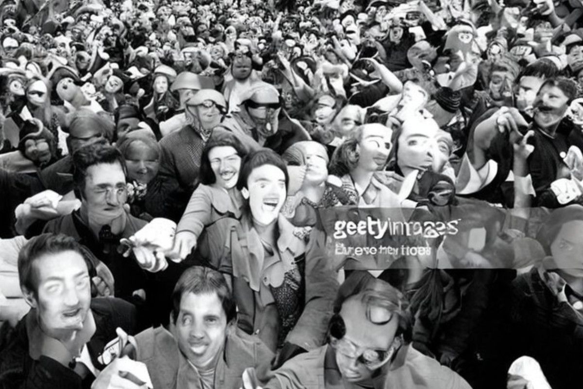 Một hình ảnh được tạo bởi Stable Diffusion hiển thị hình mờ của Getty Images. (Nguồn: The Verge / Stable Diffusion)