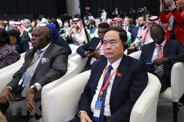 Phó Chủ tịch thường trực Quốc hội Trần Thanh Mẫn dự Lễ khai mạc Đại hội đồng IPU-146. (Ảnh: Nguyễn Trường/TTXVN)