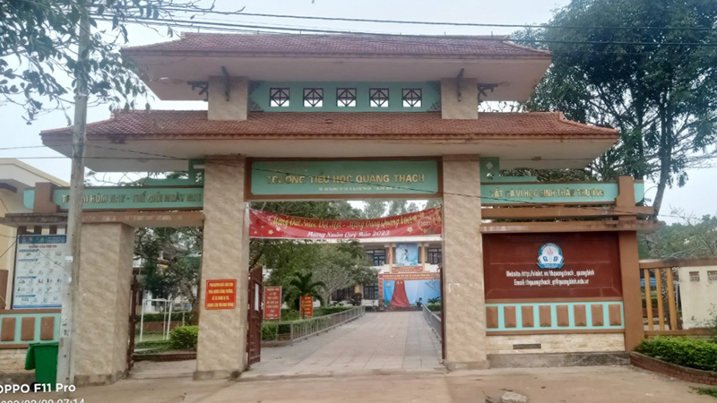 Trường TH Quảng Thạch nơi có các lãnh đạo nhà trường bị thi hành kỷ luật Cảnh cáo về mặt Đảng.