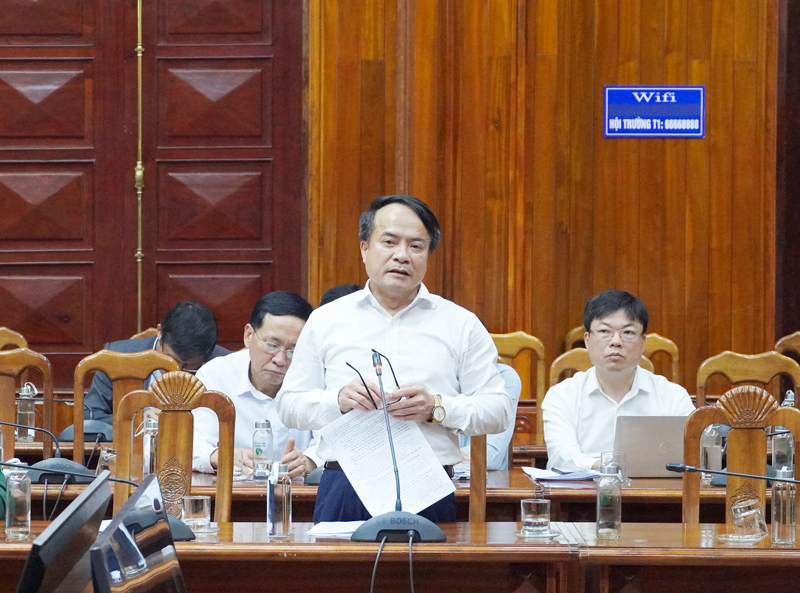 Đại diện lãnh đạo Hội Nông dân tỉnh tham gia ý kiến tại hội nghị.