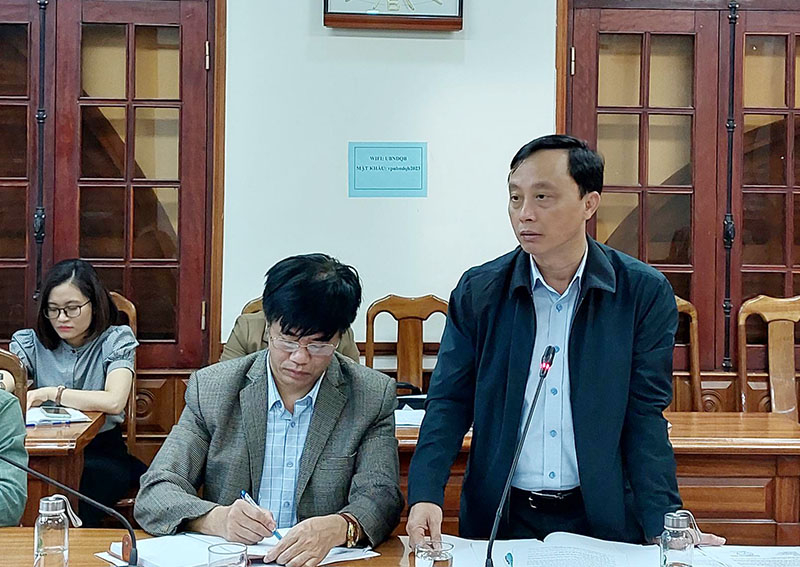 Lãnh đạo Sở Nông nghiệp và Phát triển nông thôn phát biểu tại cuộc họp