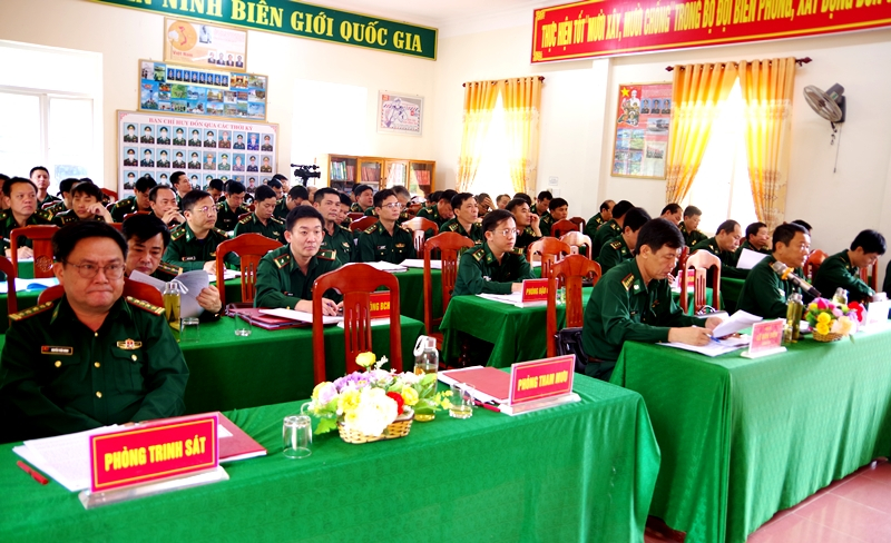 Lãnh đạo Đảng ủy, Bộ Chỉ huy BĐBP tỉnh và cán bộ các cơ quan, đơn vị trực thuộc tham dự hội nghị.
