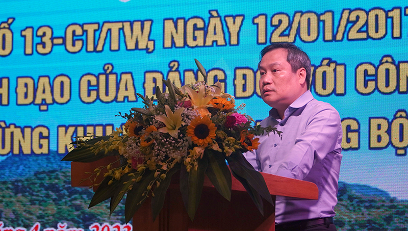 Đồng chí Bí thư Tỉnh ủy Quảng Bình Vũ Đại Thắng: Hội nghị là cơ hội quý báu để cùng đánh giá thực trạng và trao đổi những mục tiêu, nhiệm vụ, giải pháp QL,BV và PTR trong giai đoạn tới.