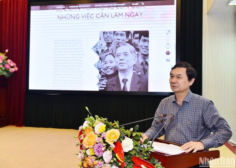 Tổng Giám đốc Cổng Thông tin điện tử Chính phủ Nguyễn Hồng Sâm phát biểu tại buổi lễ.