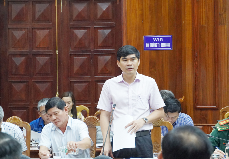 Đại diện lãnh đạo Sở KH-ĐT phát biểu tại duộc họp.