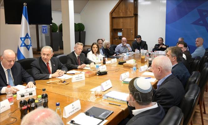 Israel họp khẩn nội các sau vụ bắn đạn pháo từ Liban. Ảnh: TTXVN phát