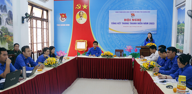 Toàn cảnh hội nghị tại điểm cầu Tỉnh đoàn.