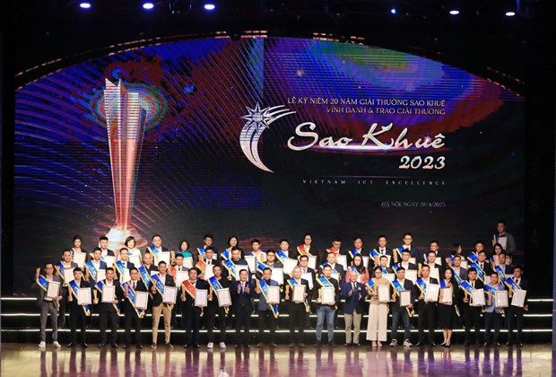 Sao Khuê 2023 vinh danh 181 nền tảng, dịch vụ, giải pháp số. (Ảnh: PV/Vietnam+)