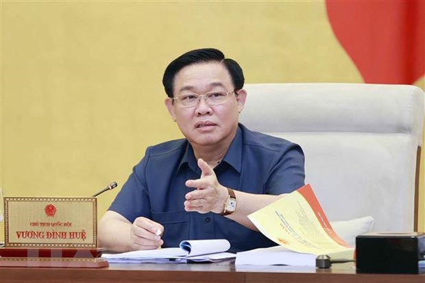Chủ tịch Quốc hội Vương Đình Huệ phát biểu. (Ảnh: Doãn Tấn/TTXVN)