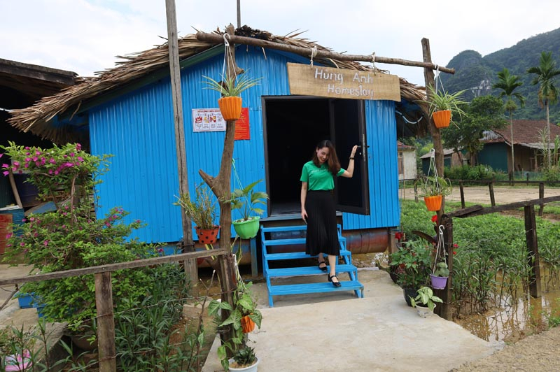 Mộ căn Rural Homestay thích ứng thời tiết tại xã Tân Hóa, huyện Minh Hóa.