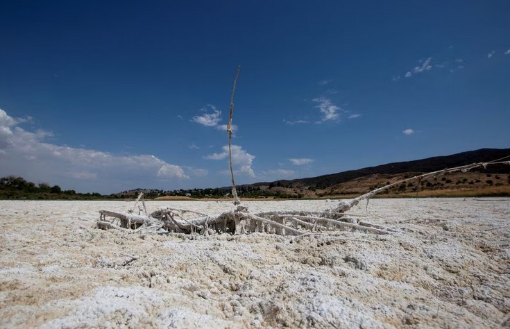 Ảnh chụp hồ Elizabeth Lake tại California (Mỹ) tháng 6/2021. Ảnh: Reuters