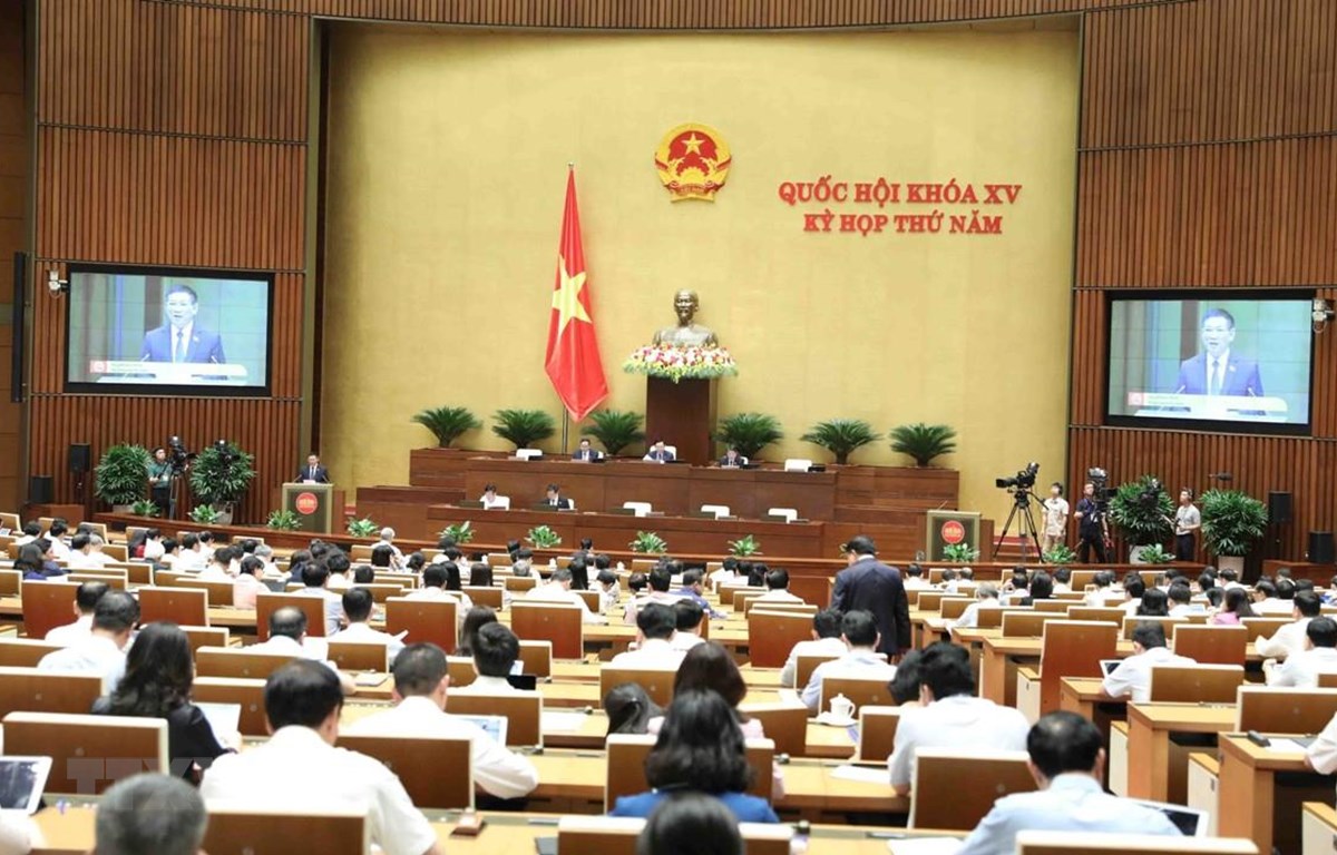 Quang cảnh phiên họp Quốc hội khóa XV sáng ngày 24/5. (Ảnh: Minh Đức/TTXVN)