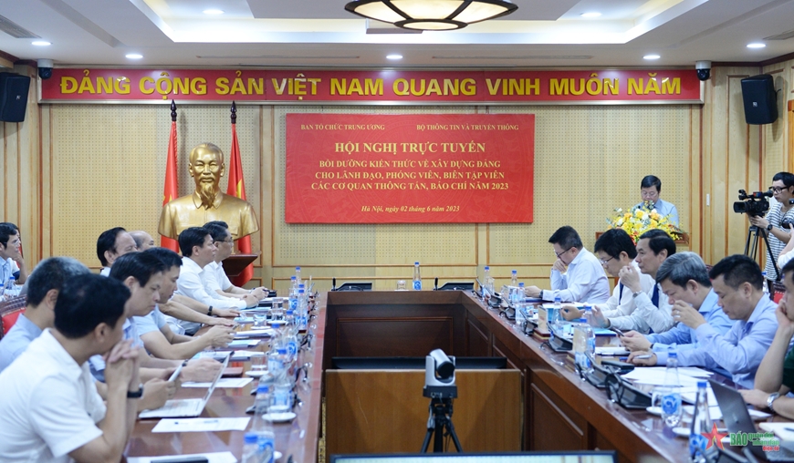 Quang cảnh hội nghị tại điểm cầu Ban Tổ chức Trung ương.