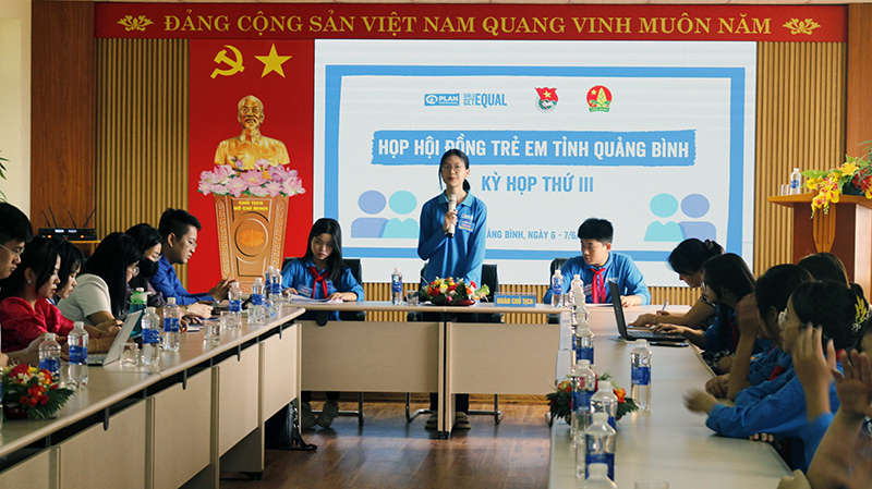 Toàn cảnh kỳ họp của Hội đồng Trẻ em tỉnh lần thứ III.