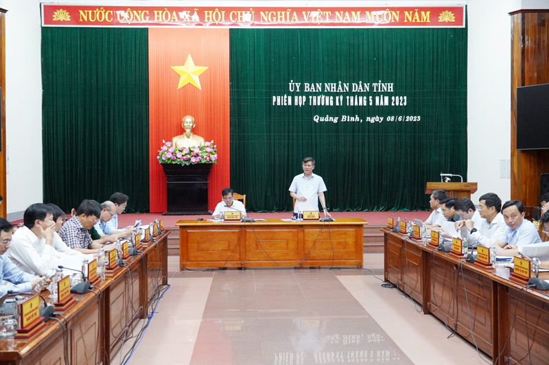 Đồng chí Chủ tịch UBND tỉnh phát biểu đặt vấn đề tại phiên họp.