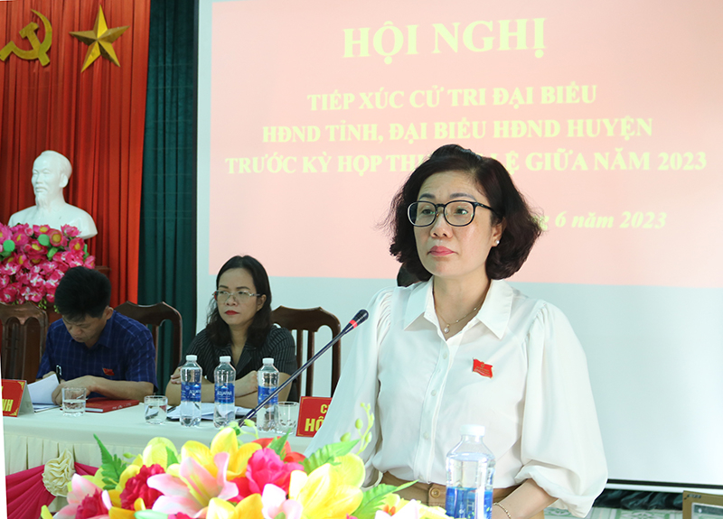 Đại diện tổ đại biểu HĐND tỉnh báo cáo nội dung kỳ họp thứ 10, HĐND tỉnh khóa XVIII.