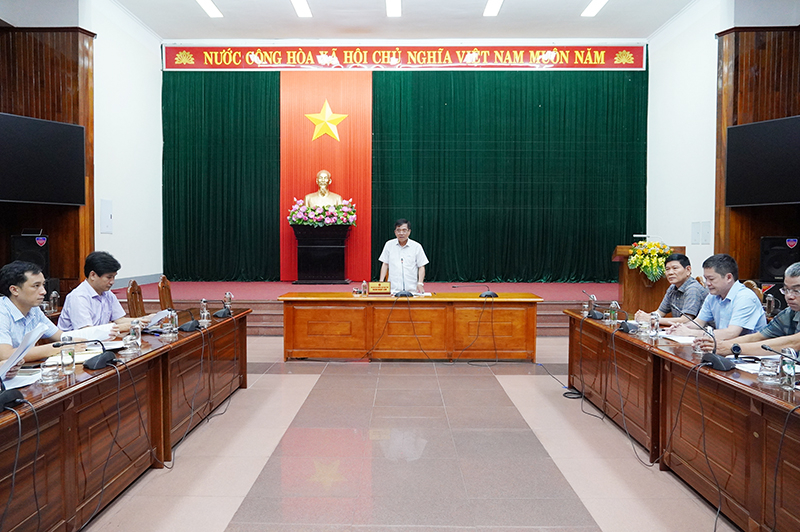 Đồng chí Phó Chủ tịch Thường trực UBND tỉnh Đoàn Ngọc Lâm phát biểu kết luận tại buổi làm việc.