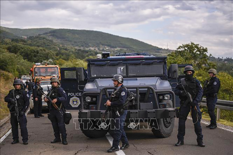Cảnh sát đặc nhiệm vùng lãnh thổ Kosovo. Ảnh: AFP/TTXVN